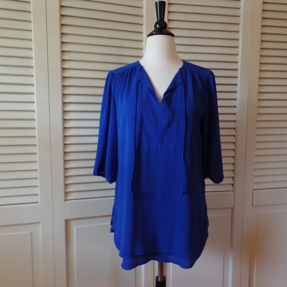 Chico's Cobalt Blue Tunic. Three-Quarter Sleeve